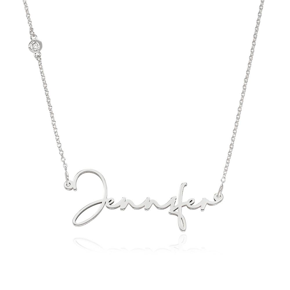 Collier Prénom Belle avec Pierre - Argent-1 photo du produit