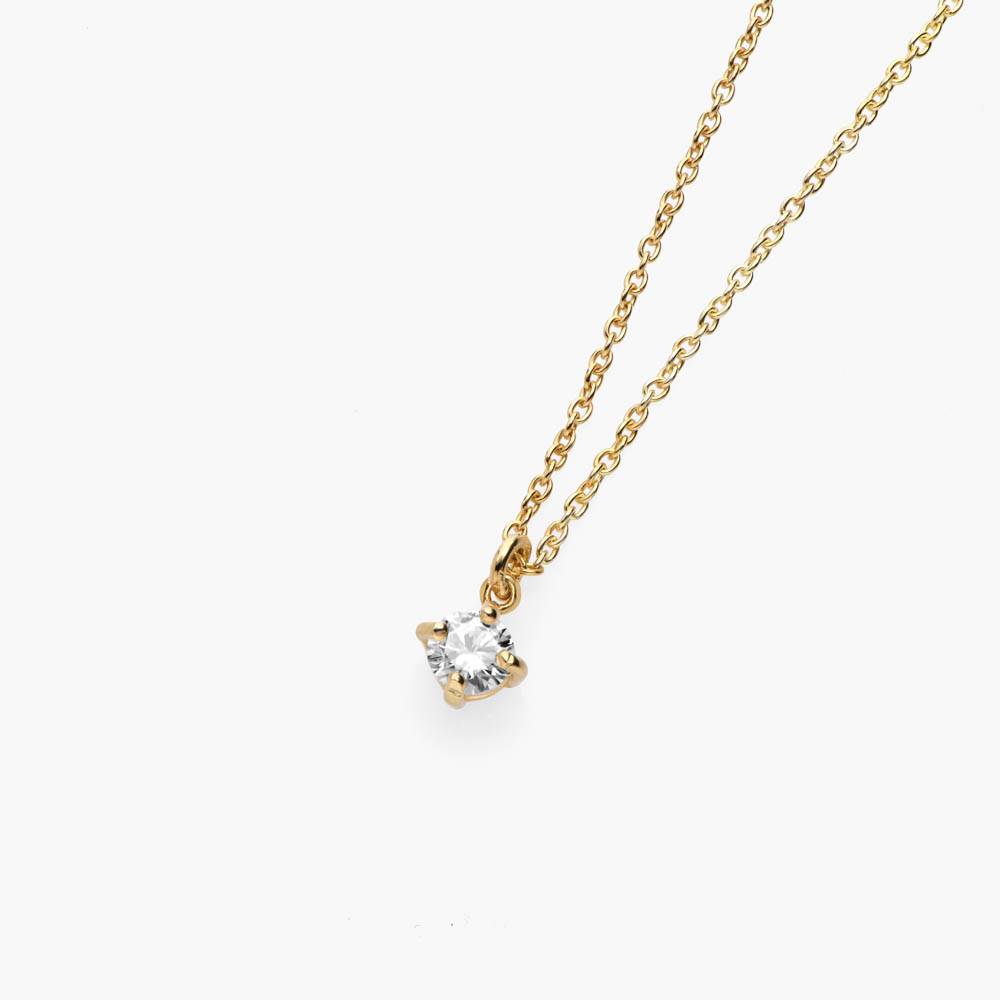 Classic 0.3 ct Round Shape Diamond Necklace - 14k Solid Gold-1 product photo