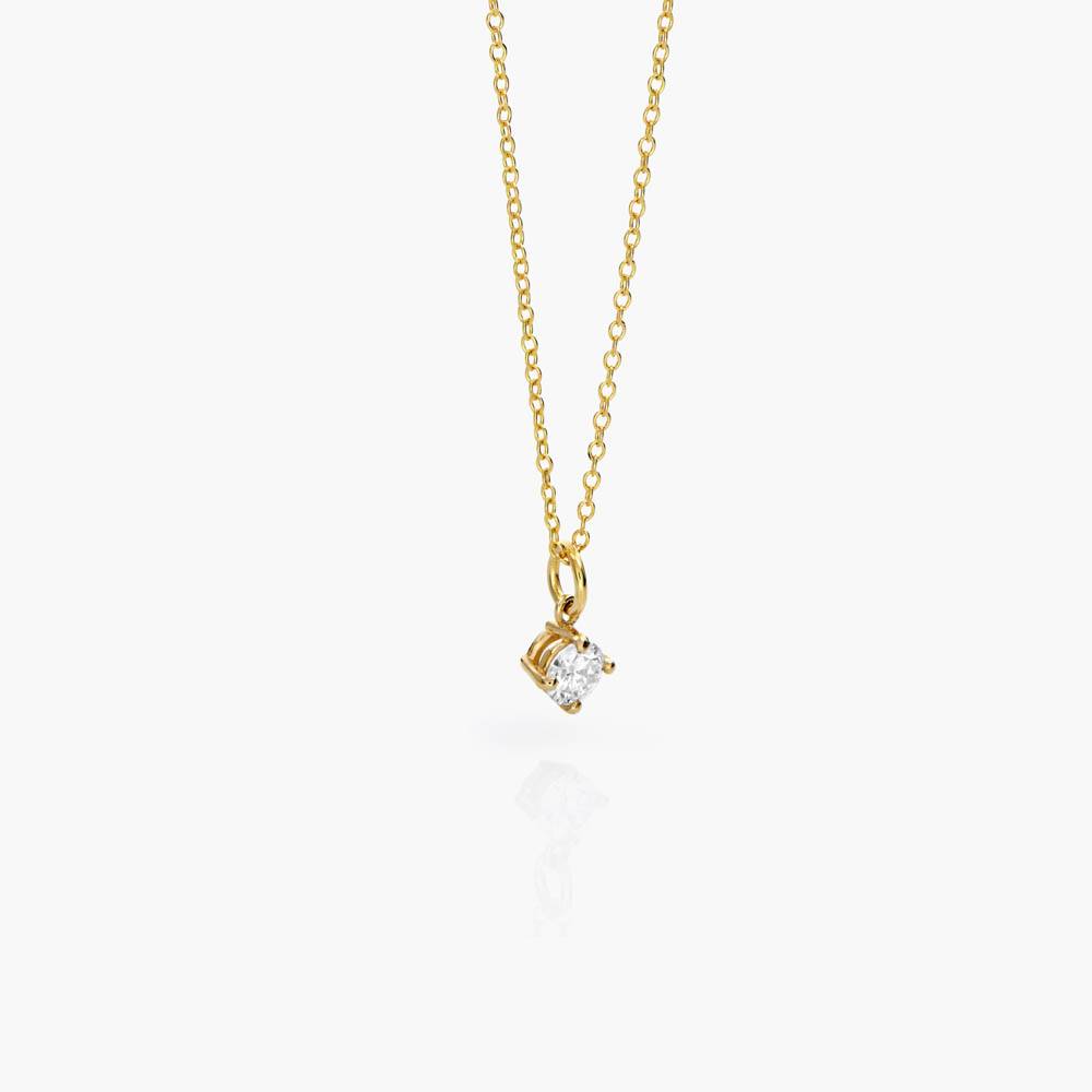 Classic 0.3 ct Round Shape Diamond Necklace - Gold Vermeil-5 product photo