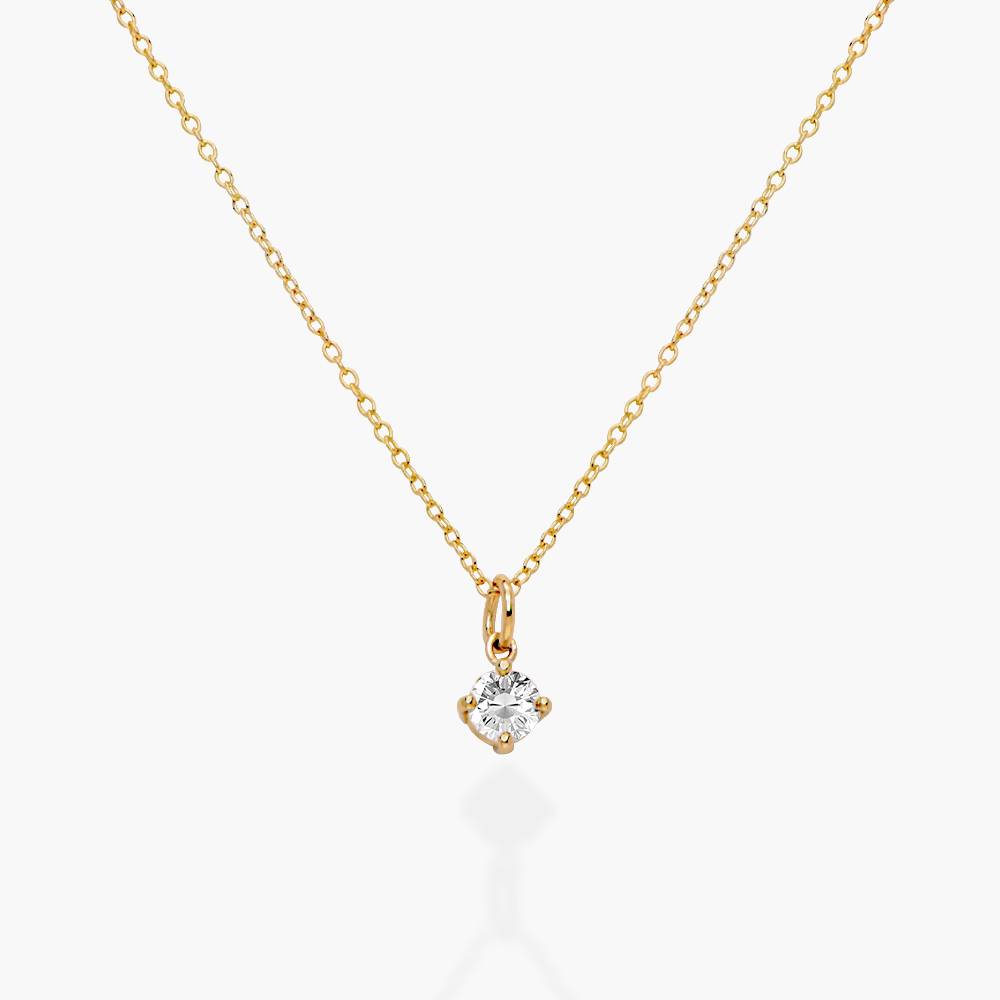 Classic 0.3 ct Round Shape Diamond Necklace - Gold Vermeil-7 product photo