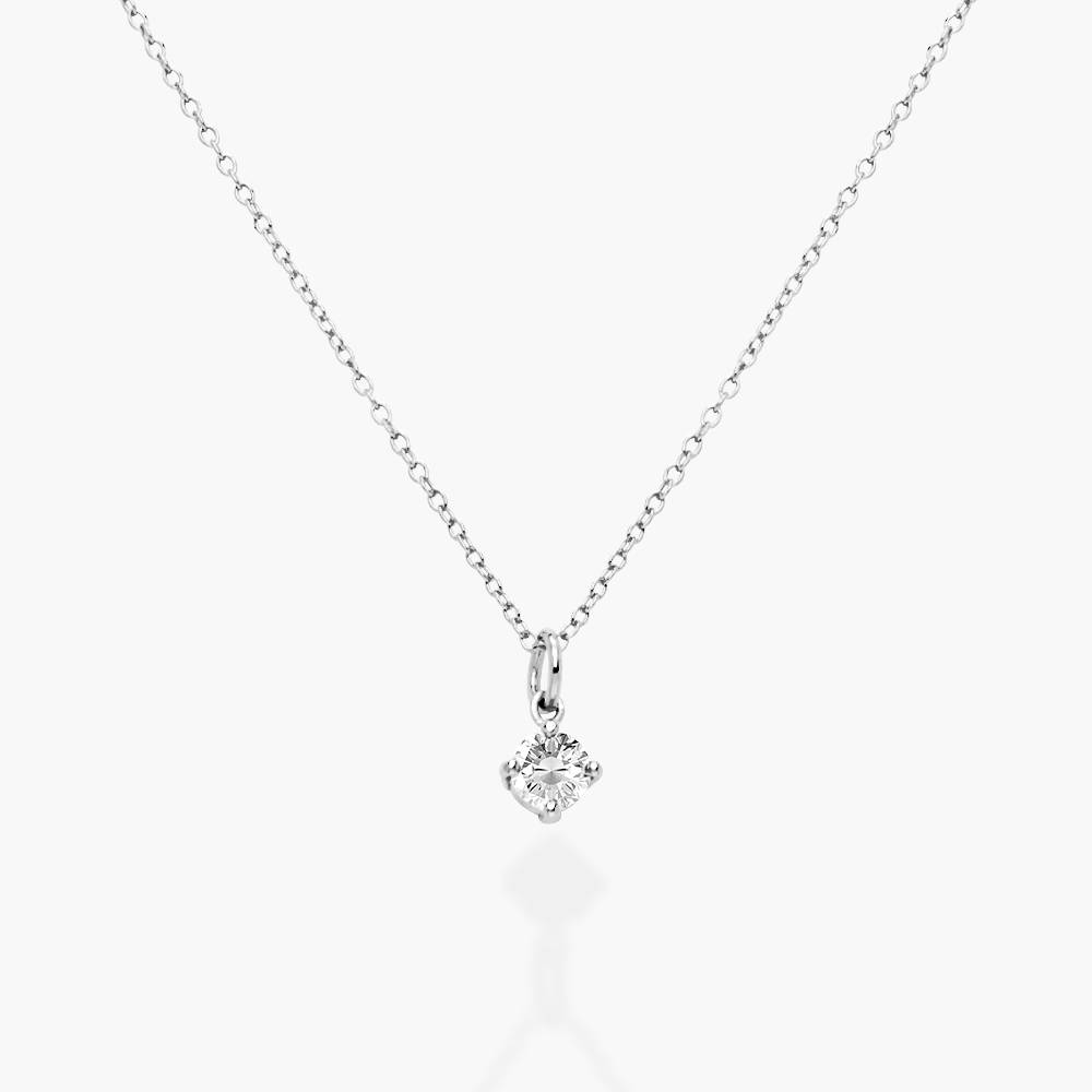 Classic 0.3 ct Round Shape Diamond Necklace - Silver-5 product photo