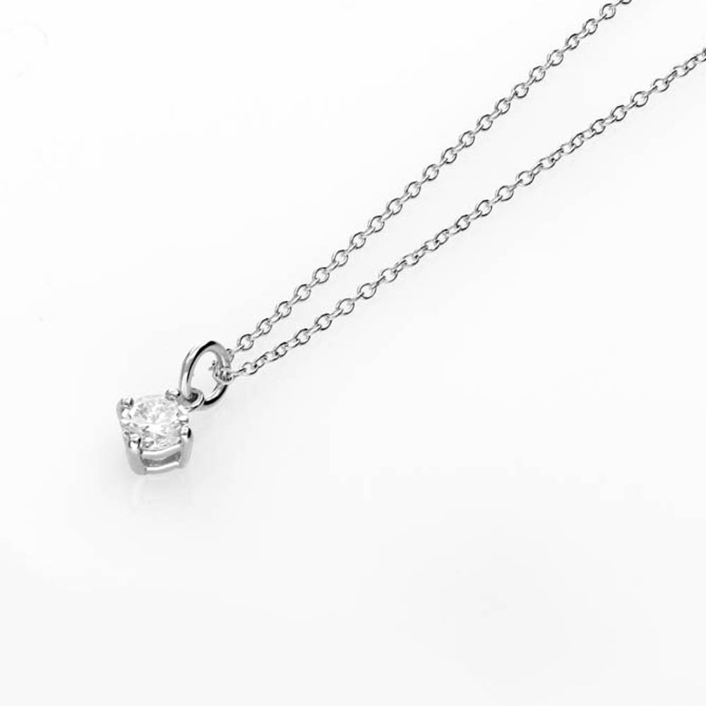 Classic 0.3 ct Round Shape Diamond Necklace - Silver product photo