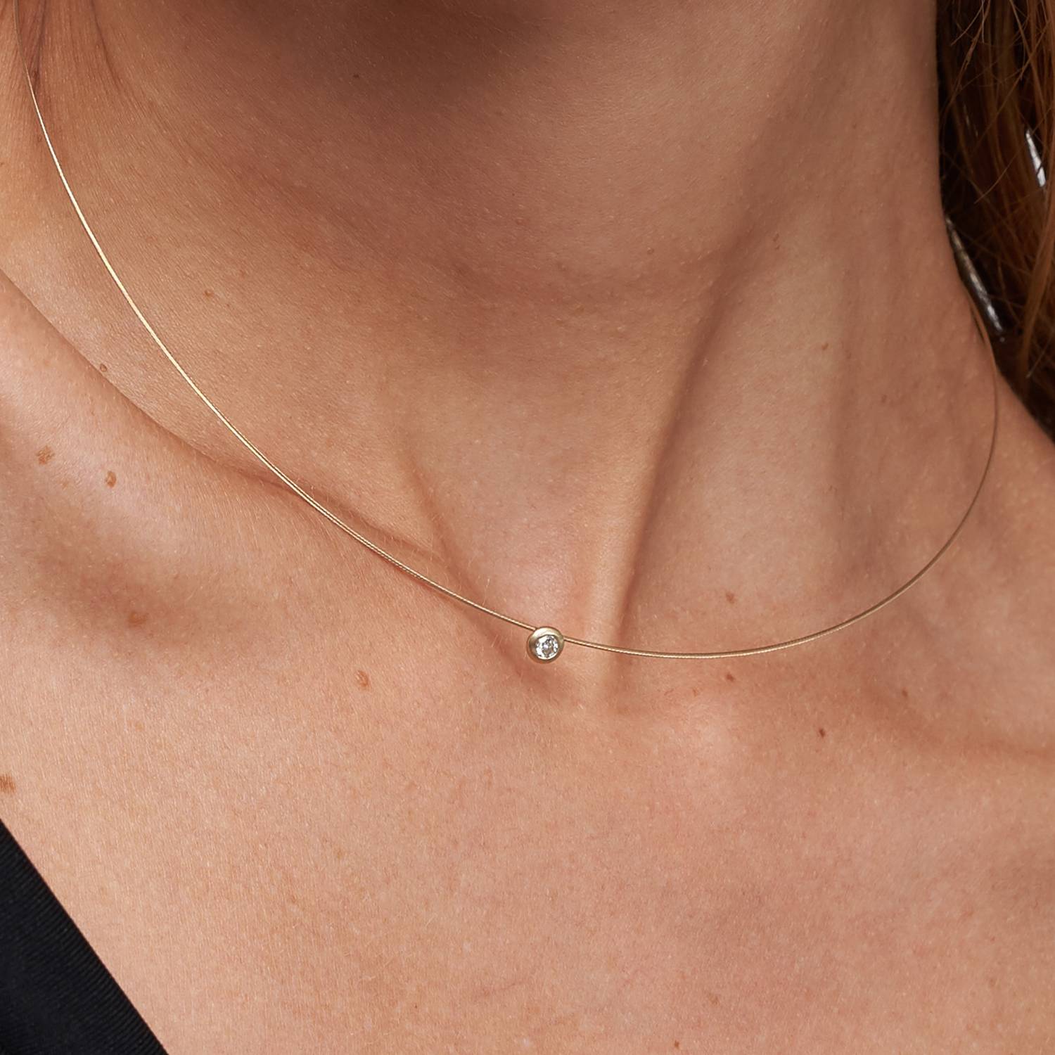 Classic Diamond Necklace - 14k Solid Gold-3 product photo