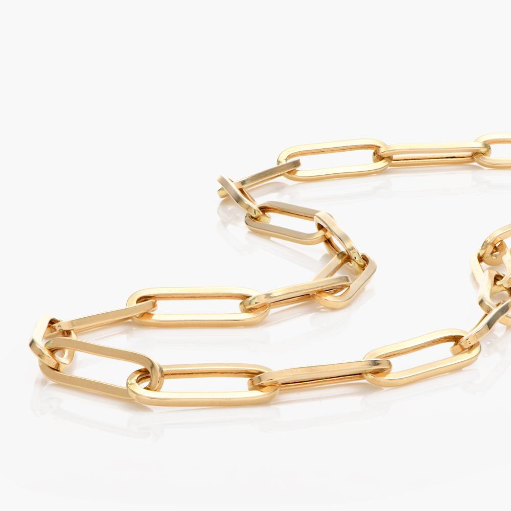 Classic Paperclip Chain Necklace - 14k Solid Gold-4 product photo