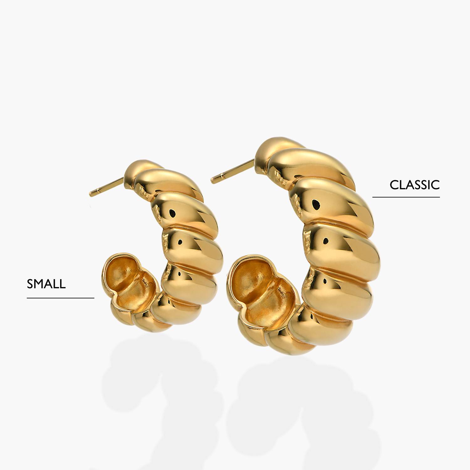 Classic Scalloped Hoop - Gold Vermeil-2 product photo