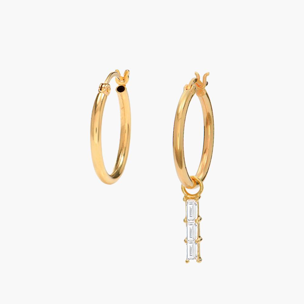 Cocktail Hoops with 3 Charms- Gold Vermeil-5 product photo
