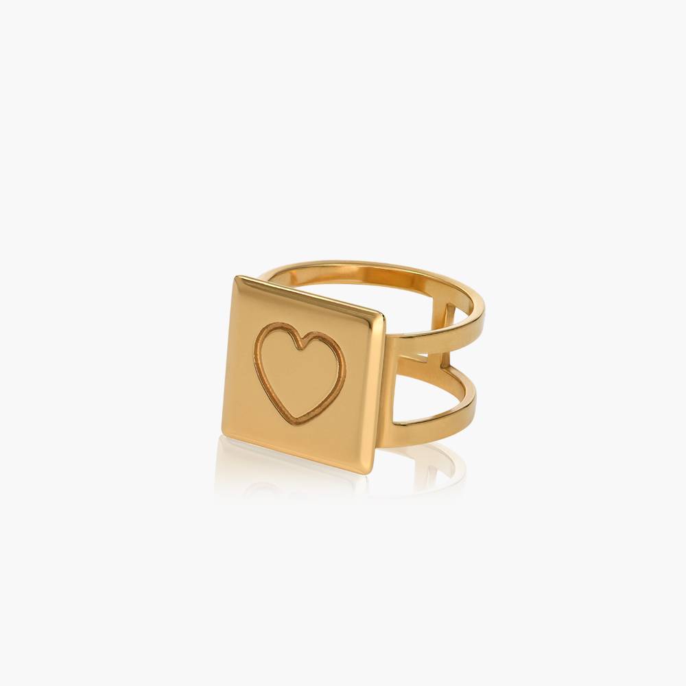 Chocolate Bar Initial Ring - Gold Vermeil-7 product photo