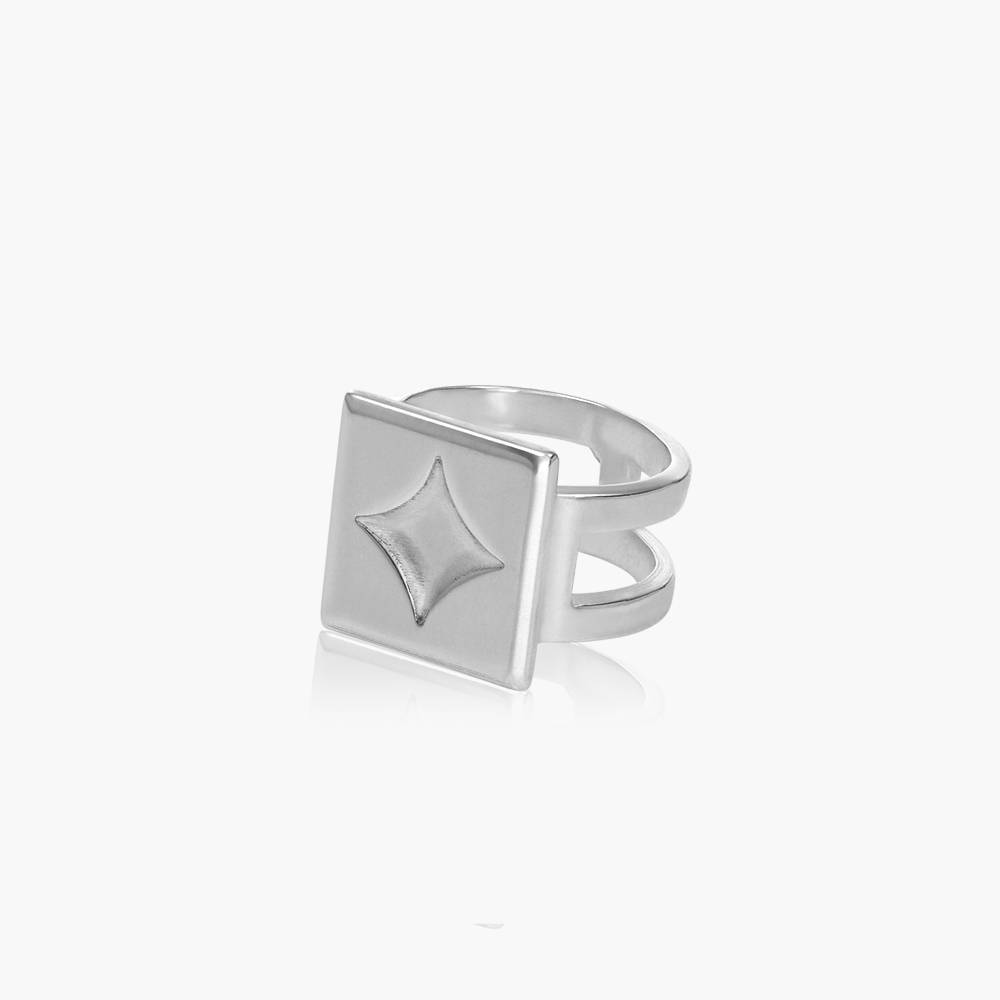 Bague Chocolate Bar Initiale - Argent 925-1 photo du produit