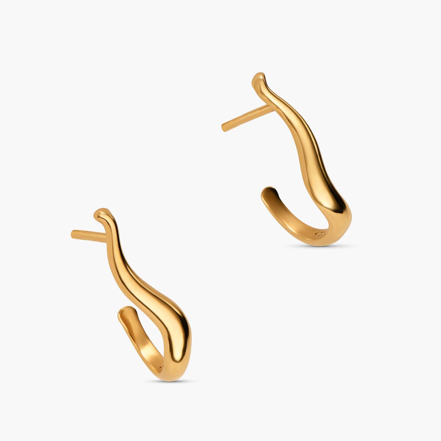Dainty Wave Stud Earrings- Gold Vermeil-1 product photo
