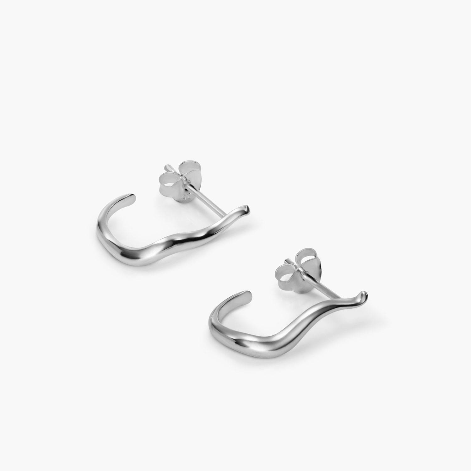 Boucles d’oreilles vague – Argent-2 photo du produit