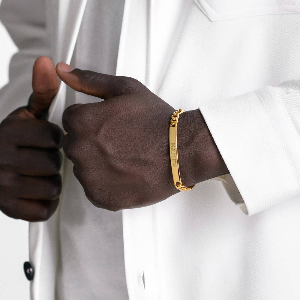 Men's 18k Yellow Gold Filled ID Bracelet – Solid Cuff Bangle, 22.5cm, 41.5g, Handmade Australia