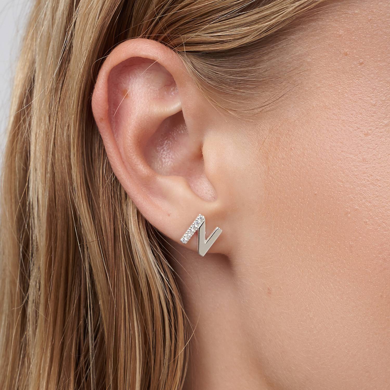 Boucles d'oreilles Stud, Diamant - Argent photo du produit