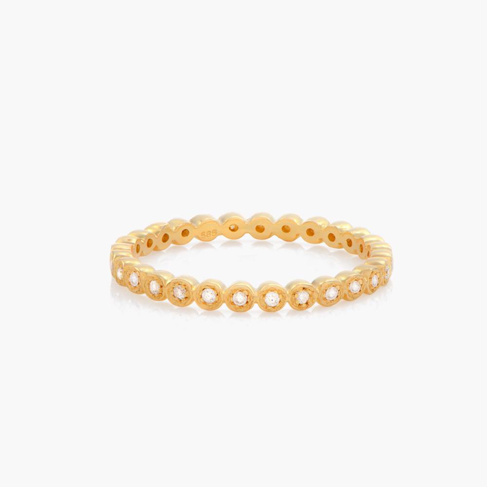 Diamonds Line Ring- 14K Solid Gold product photo
