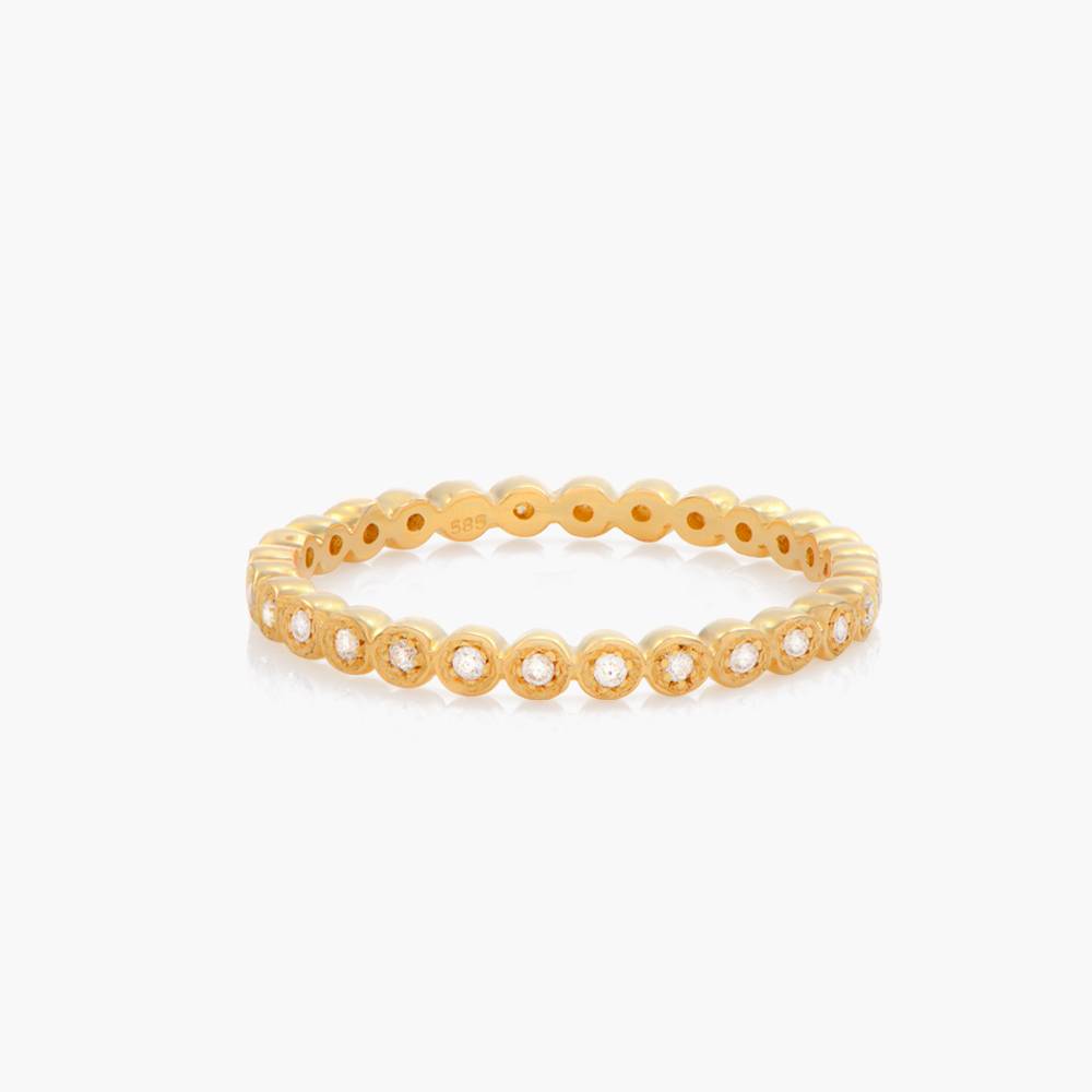 Black String Bracelet with Three Diamonds- 14K Solid Gold