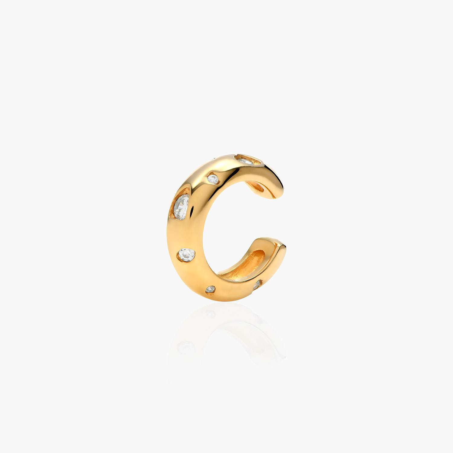 Dome Ear Cuff with Cubic Zirconia - Gold Vermeil-2 product photo