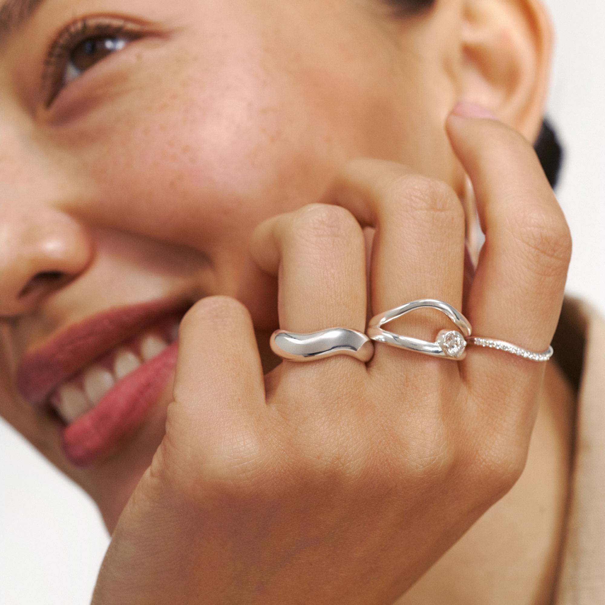 Dome Wavy Ring - Silver-1 product photo