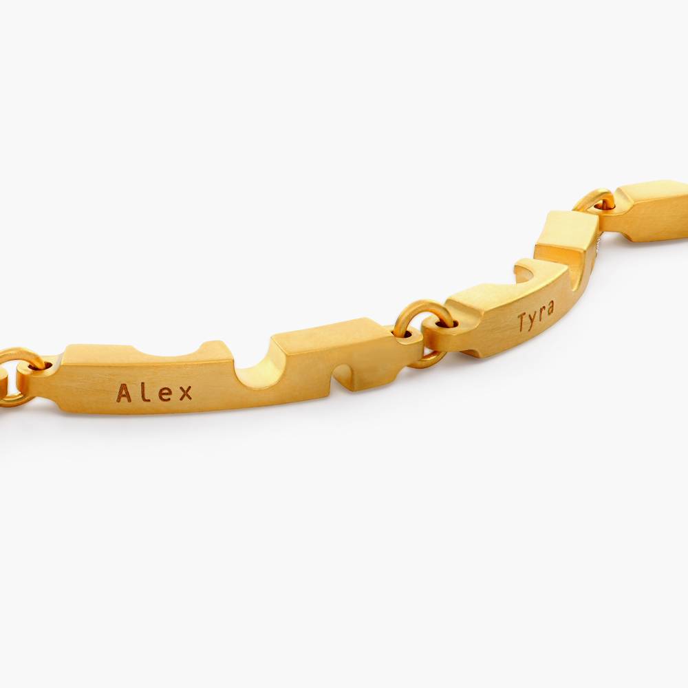 Engraved Axis Bracelet- Gold Vermeil-4 product photo