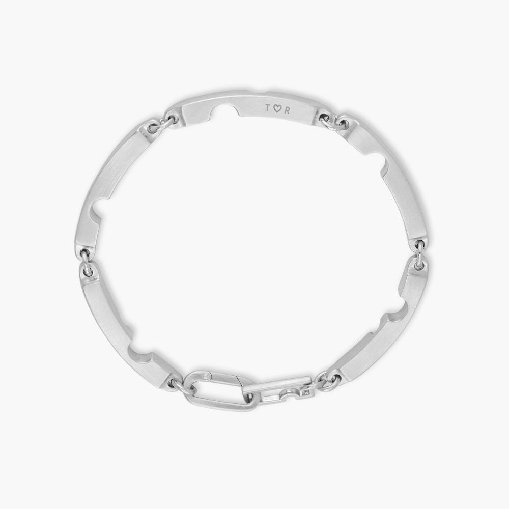 Engraved Axis Bracelet- Silver-1 product photo