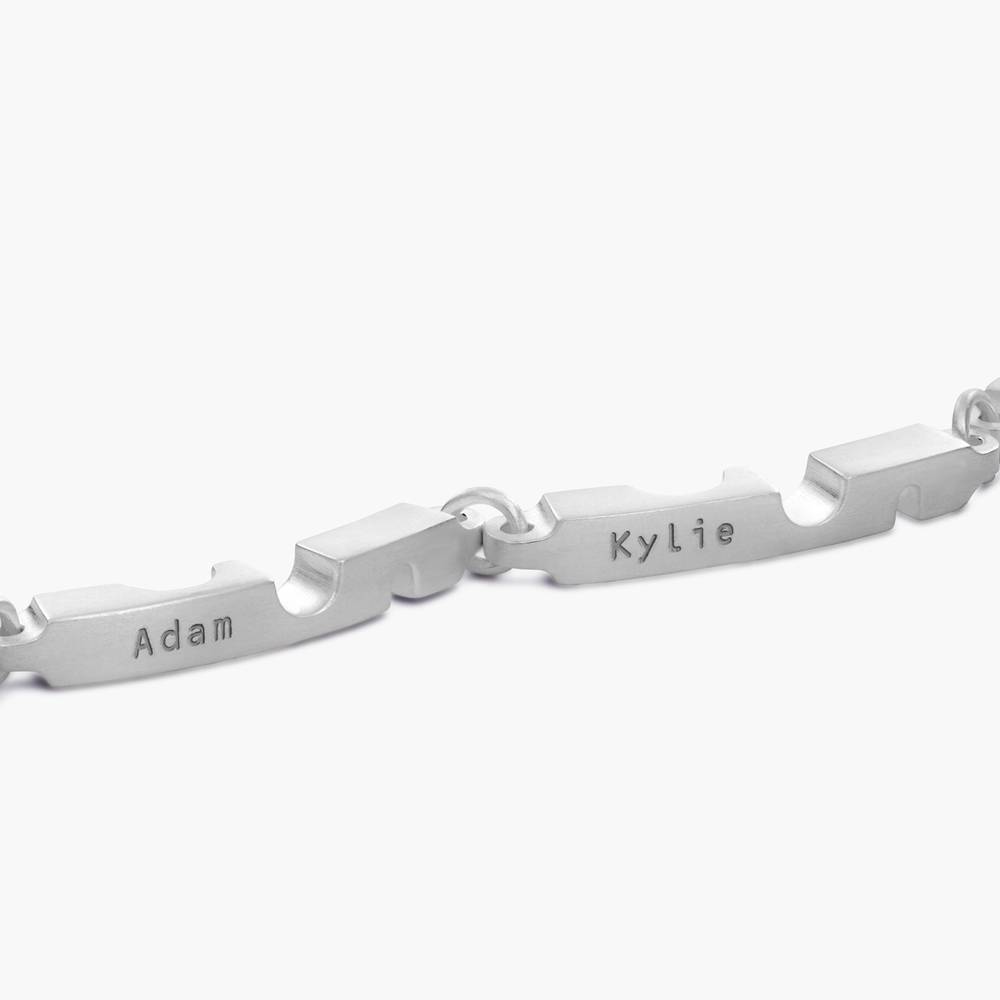 Engraved Axis Bracelet- Silver-3 product photo