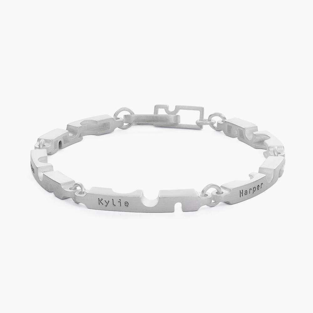 Engraved Axis Bracelet- Silver product photo