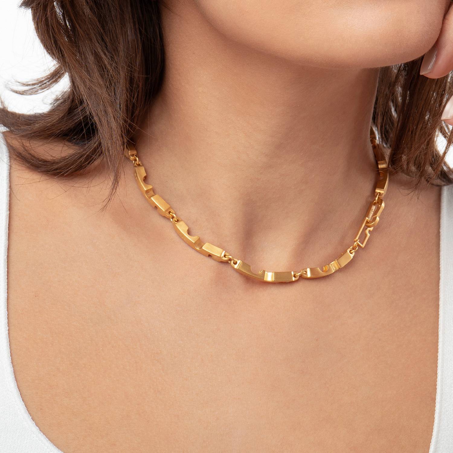 Engraved Axis Choker - Gold Vermeil-7 product photo