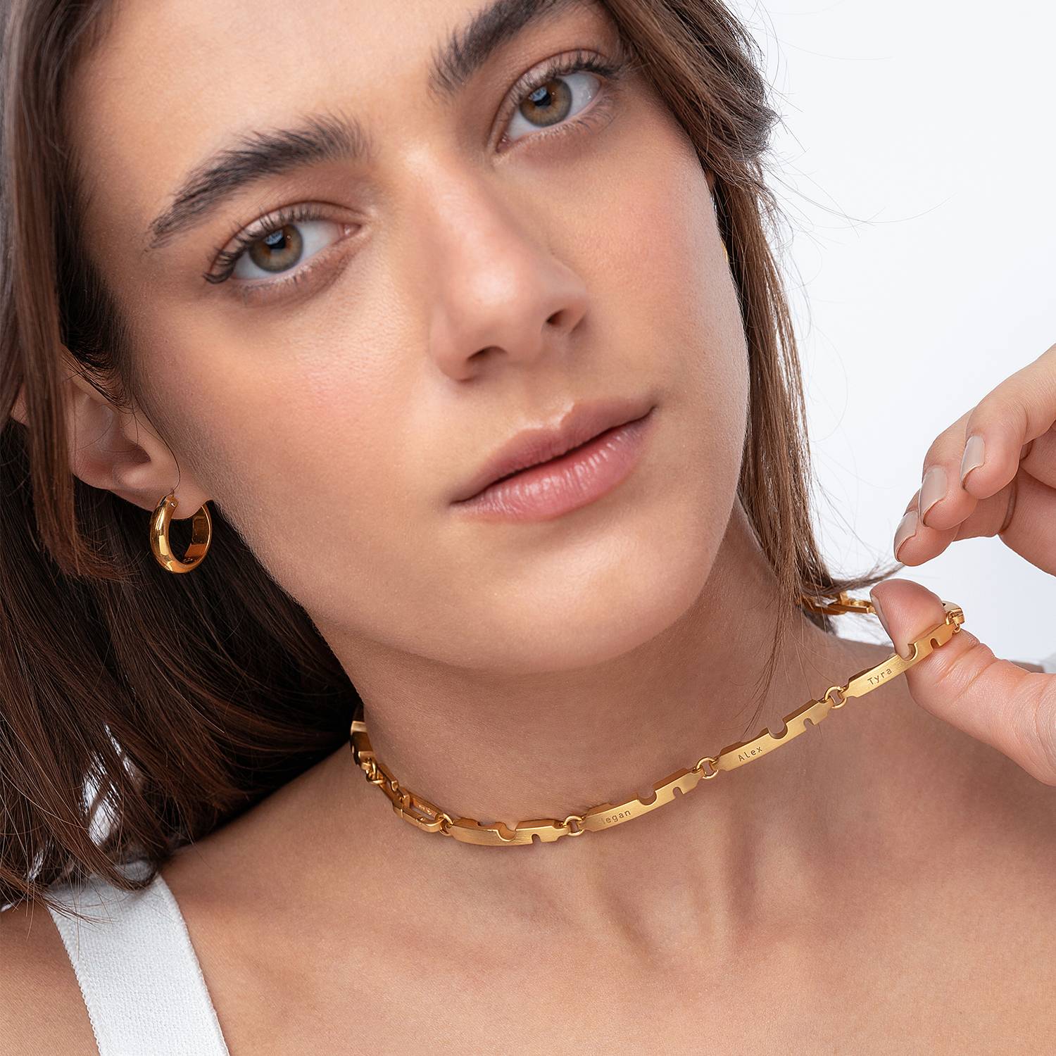 Engraved Axis Choker - Gold Vermeil-2 product photo