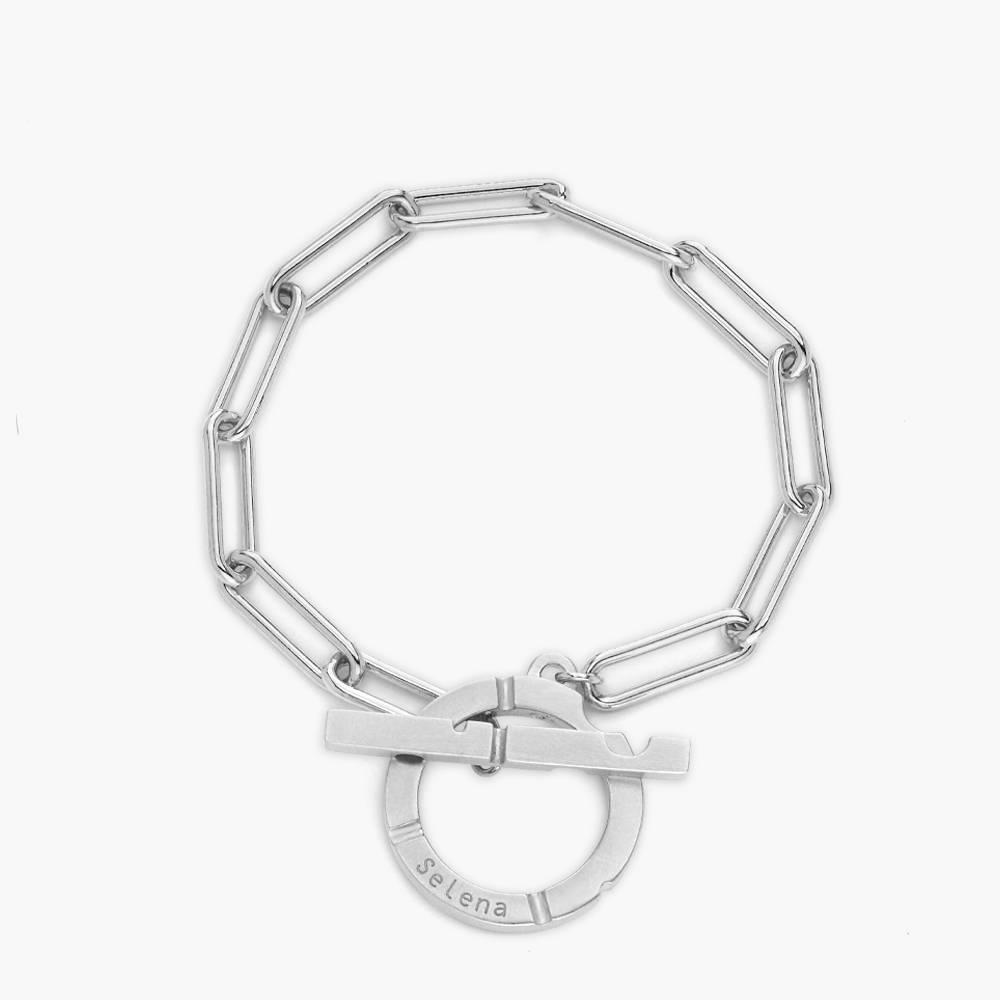 Engraved Axis T Lock Bracelet- Silver product photo