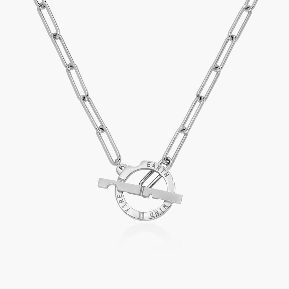 Engraved Axis T Lock Necklace - Silver product photo