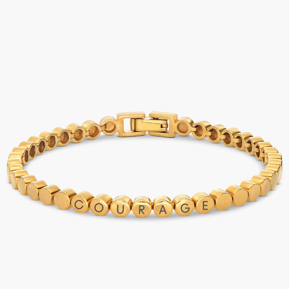 Engraved Dot Bracelet - Gold Plated-5 product photo