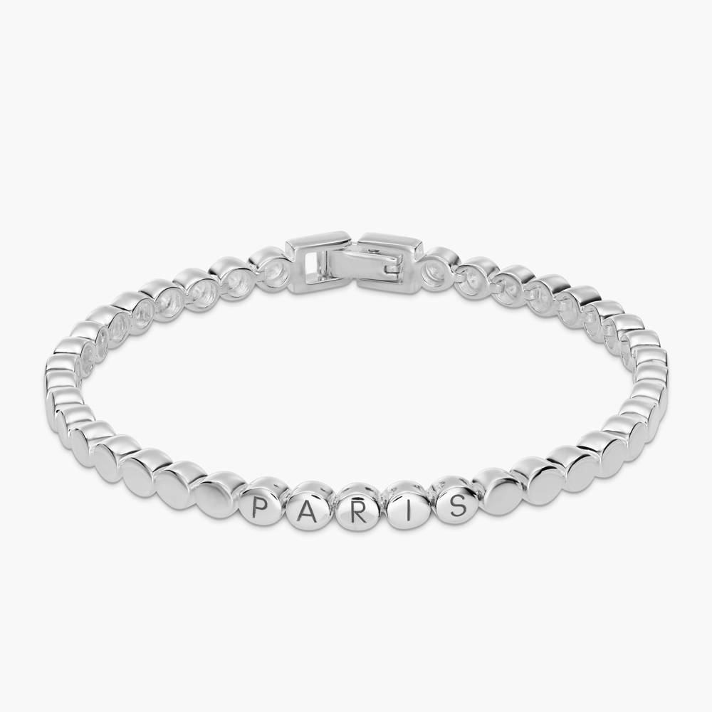 Engraved Dot Bracelet - Silver-1 product photo