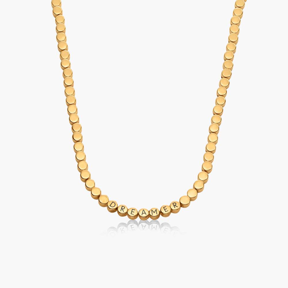 Engraved Dot Necklace - Gold Vermeil-3 product photo