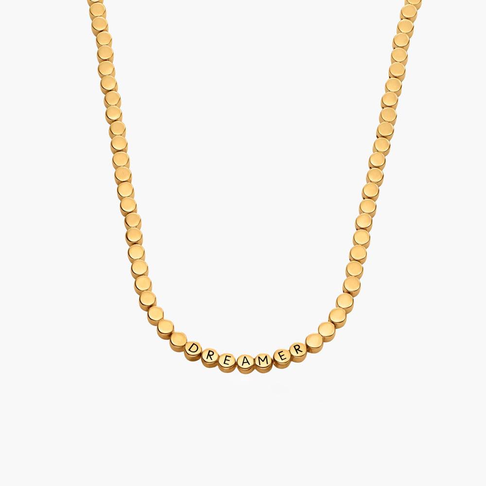Engraved Dot Necklace - Gold Vermeil-2 product photo