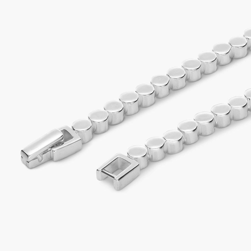Collier pointillés rectangles à graver - Argent-4 photo du produit