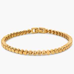 ◎D moment ◎ Voluntad BH Gold Heart Bracelet (925 Silver)_2 Engraved Dotted Heart Bracelet - Gold Vermeil - Oak & Luna
