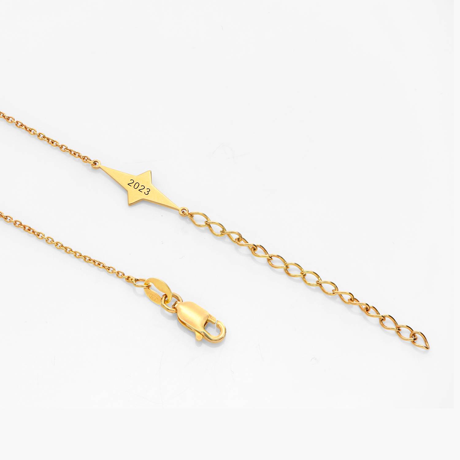 Engraved Northern Star Bracelet with 0.3ct Diamond - Gold Vermeil-3 product photo