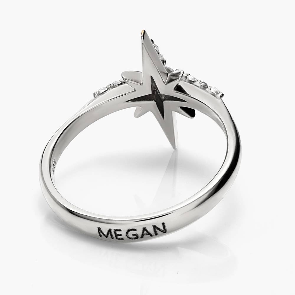 Engraved Northern Star Ring - Silver-4 product photo