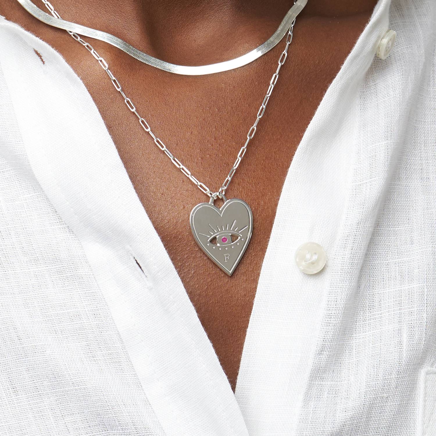 Mother's Engravable Tilted Hearts Necklace (1-4 Lines) | Zales Outlet