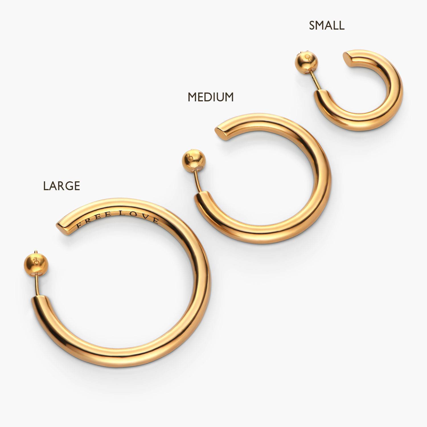 Engraved Hoops Large– Gold Vermeil-4 product photo