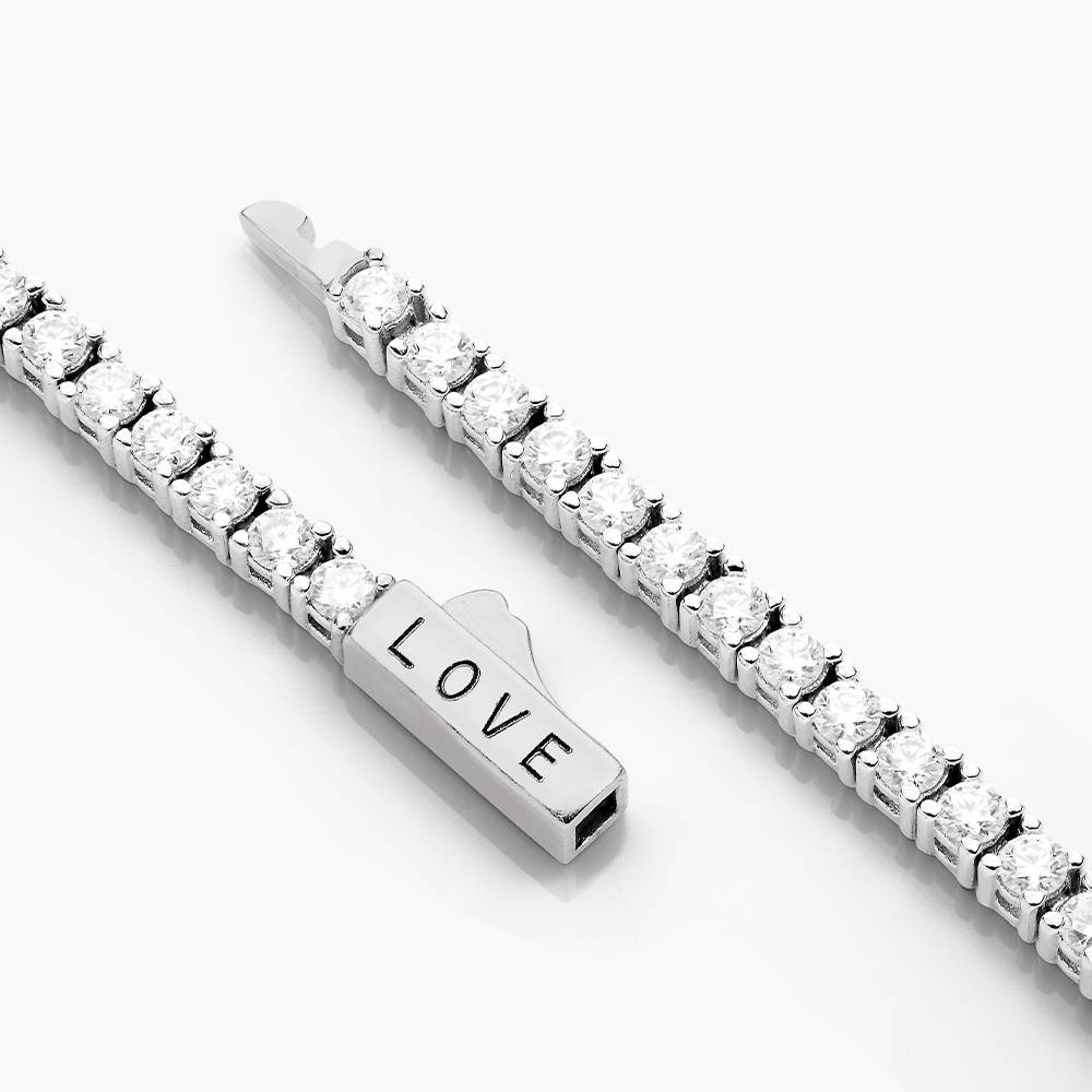 Engraved Moissanite Tennis Bracelet- Silver-2 product photo