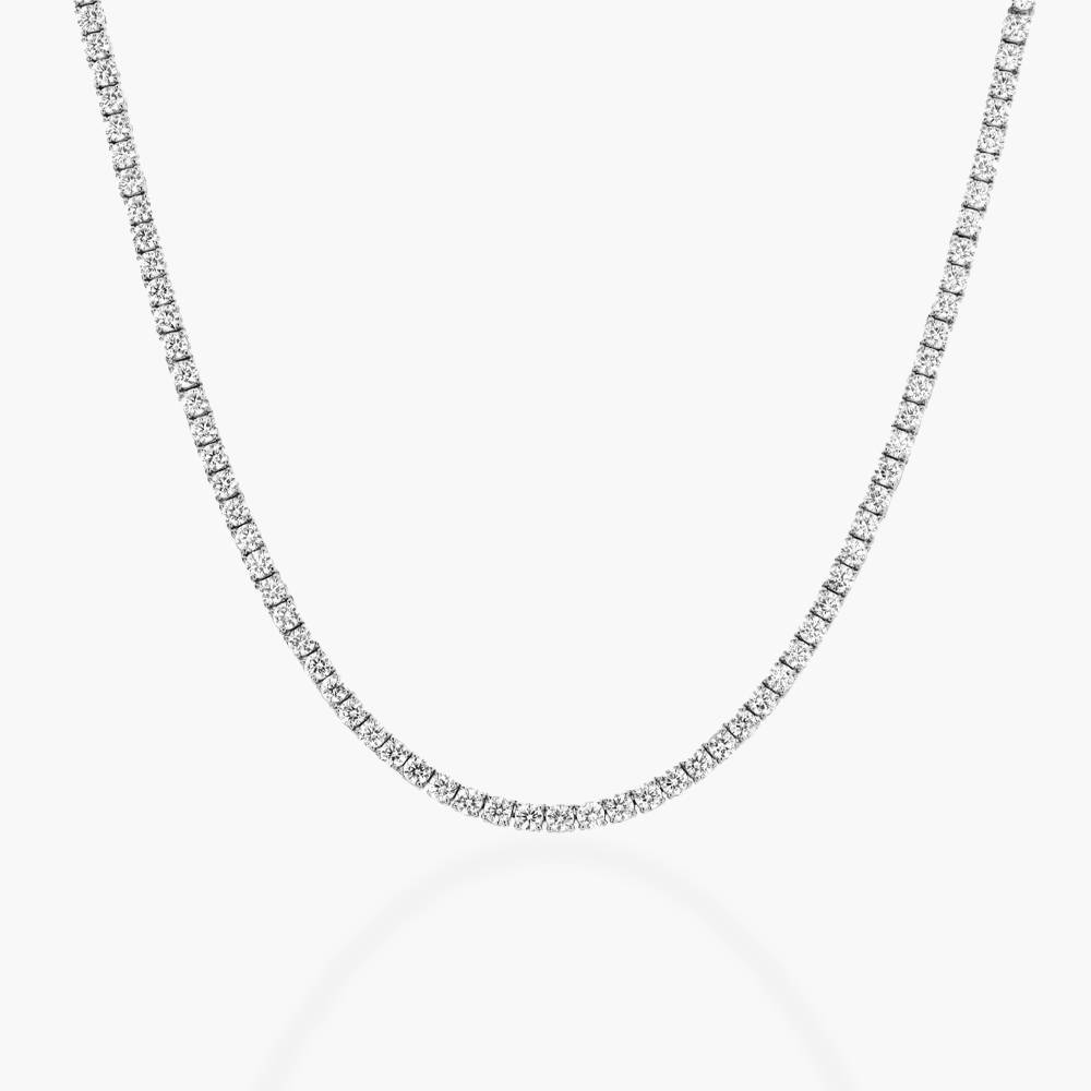 Engraved Moissanite Tennis Necklace- Silver product photo