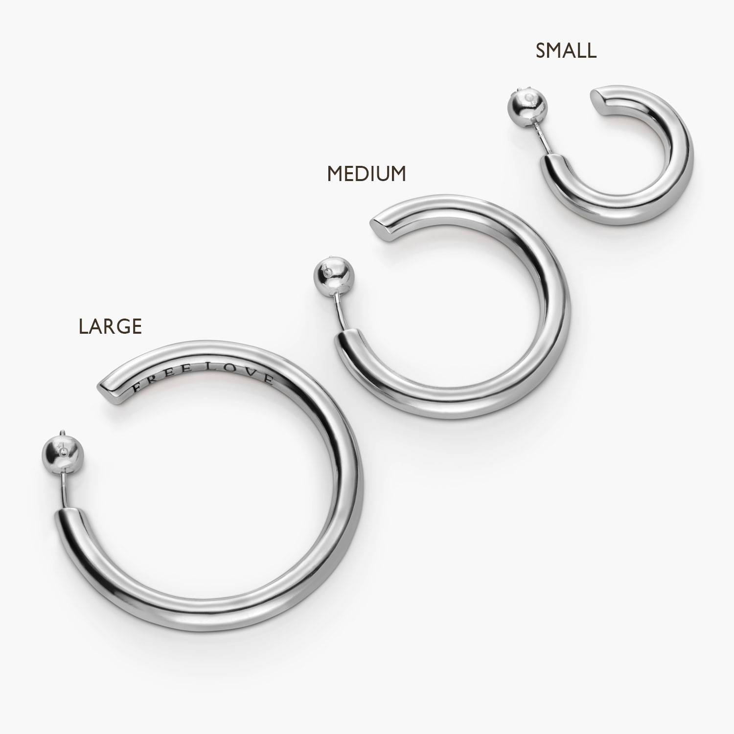 Engraved Staple Hoops Large – Silver-3 product photo