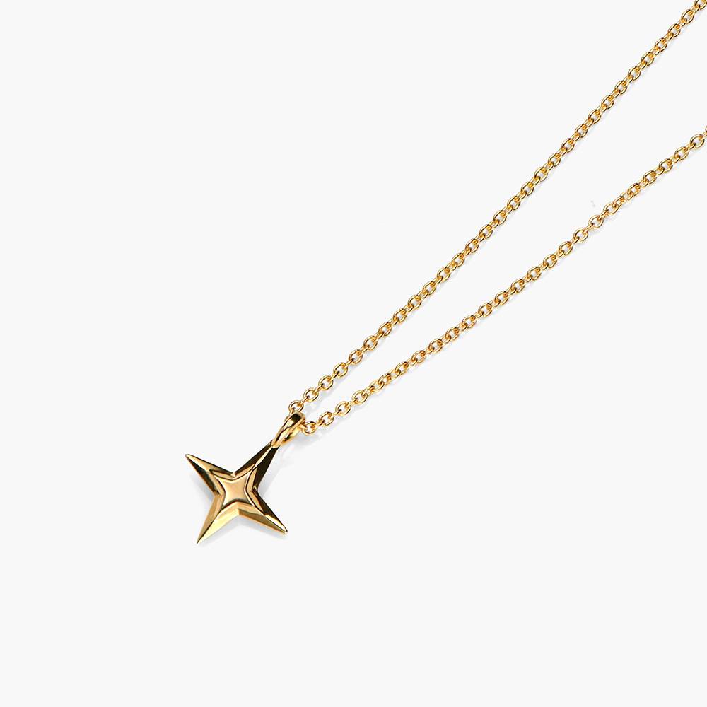 Northern Star Necklace with engraving - Gold Vermeil-4 product photo