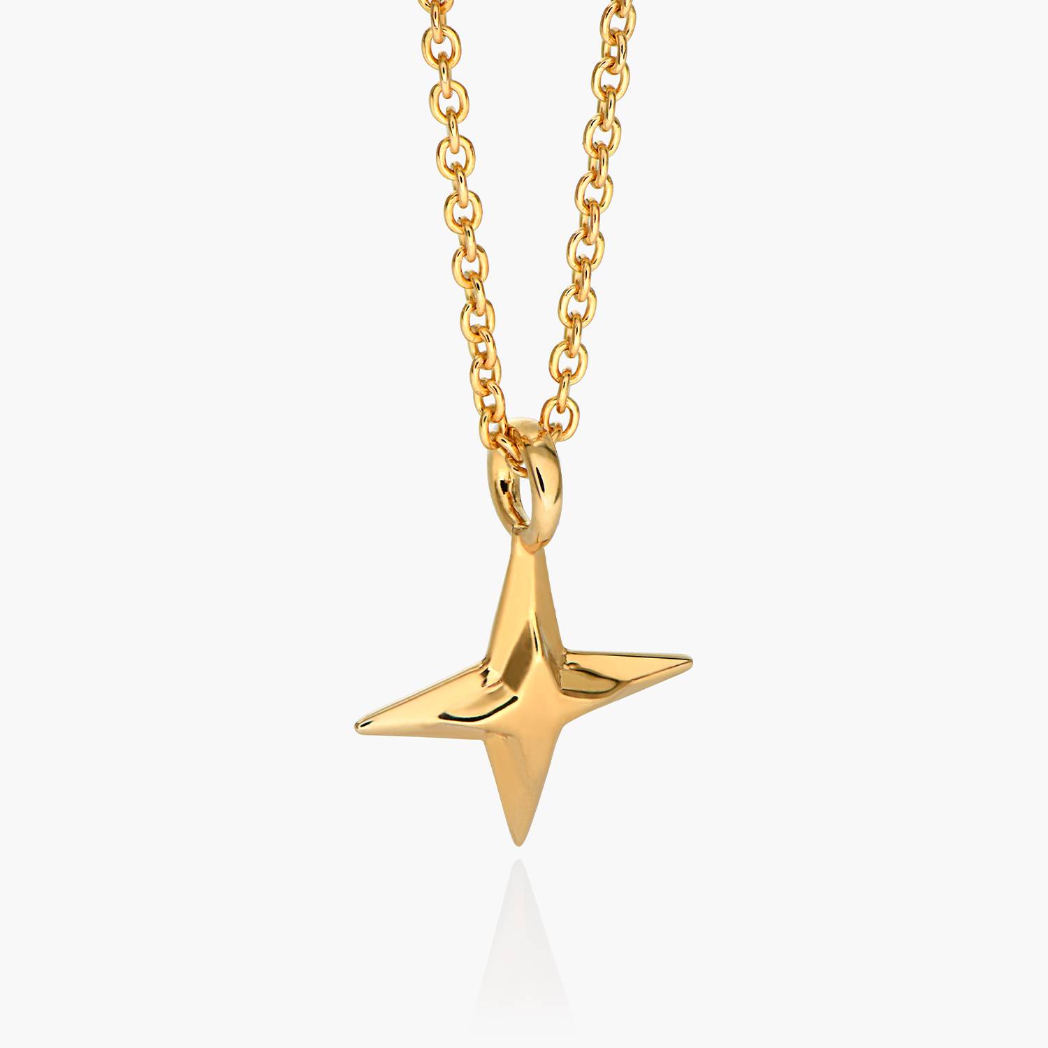 Northern Star Necklace with engraving - Gold Vermeil product photo