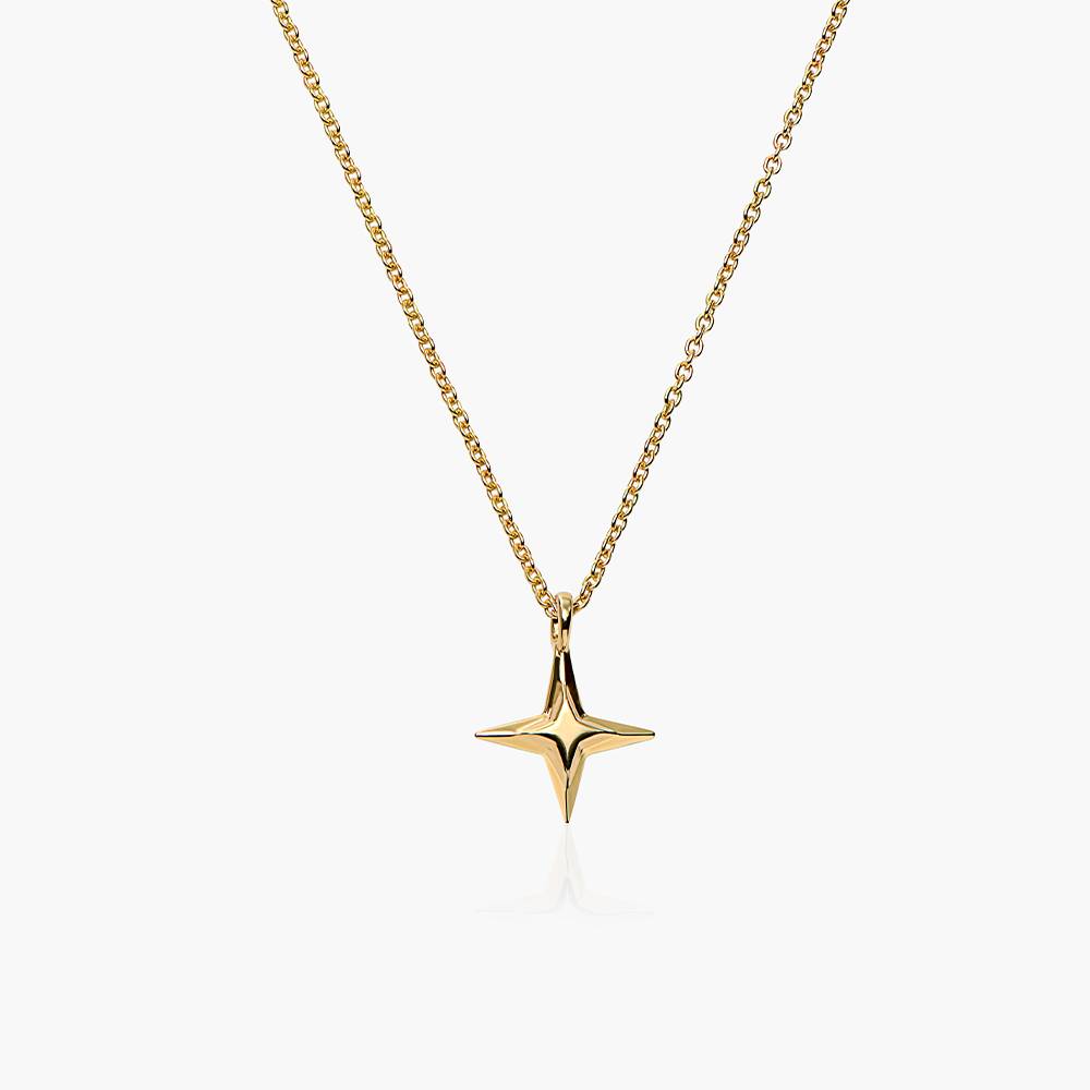 Northern Star Necklace with engraving - Gold Vermeil-5 product photo