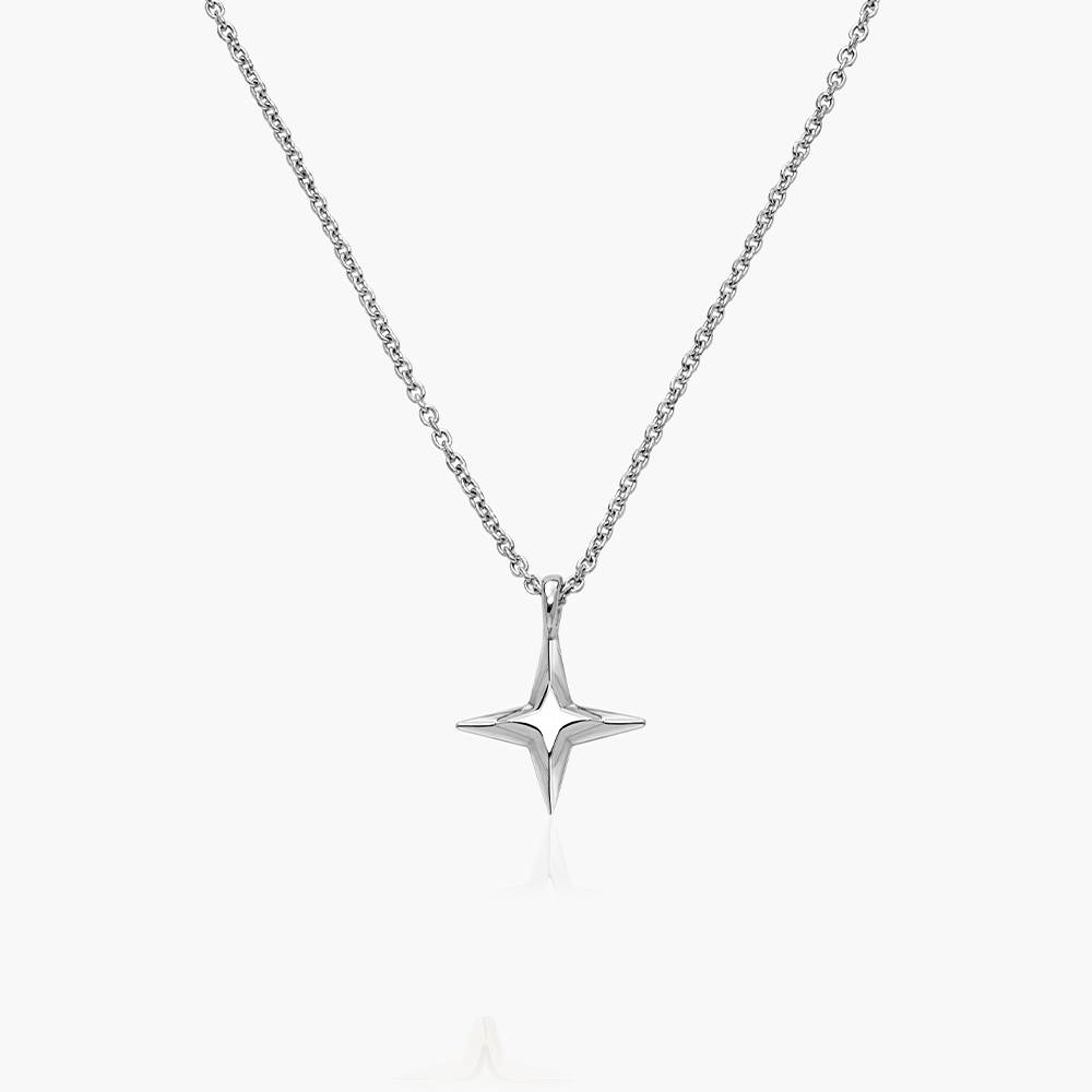 Northern Star Necklace with engraving - Silver-4 product photo