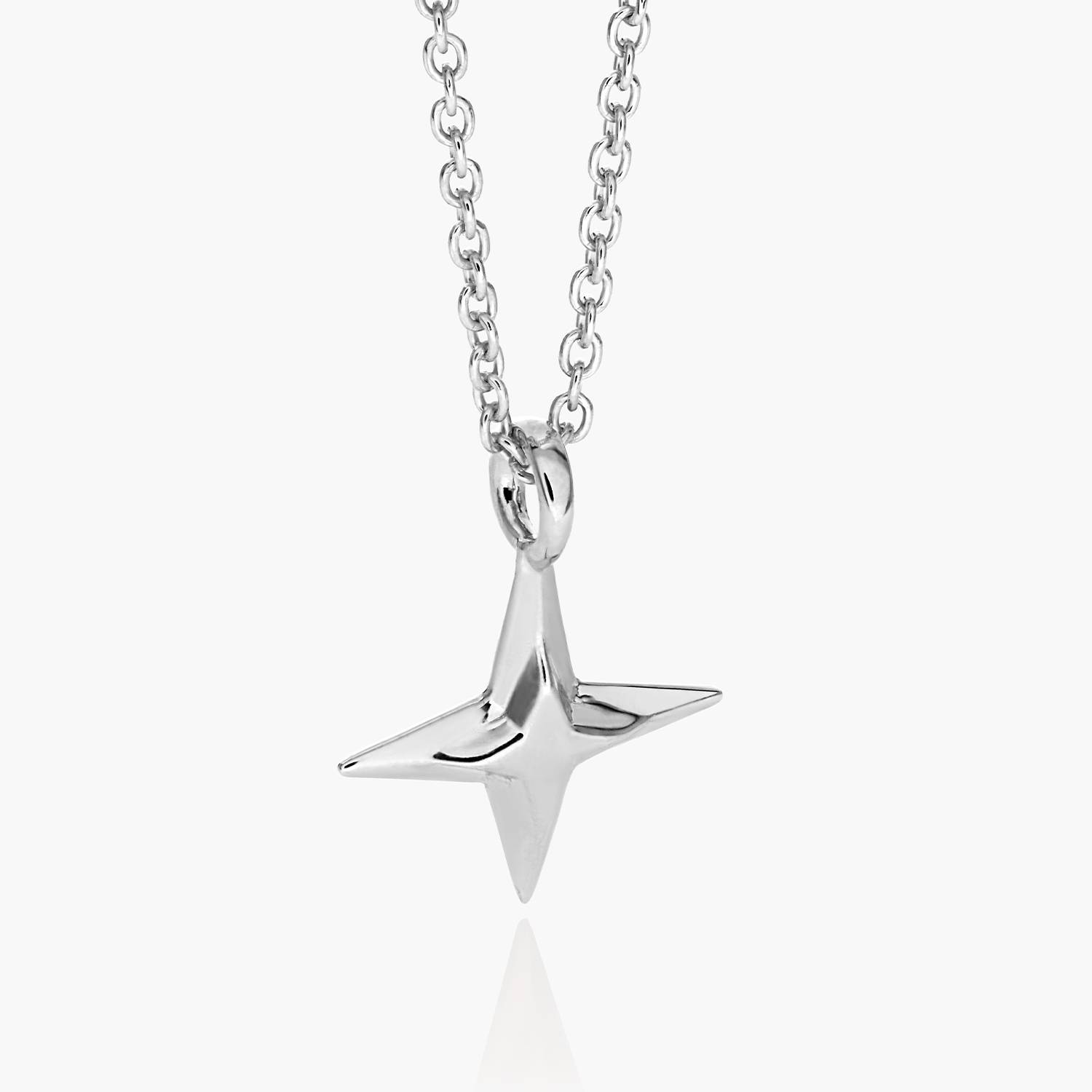 Northern Star Necklace with engraving - Silver-1 product photo