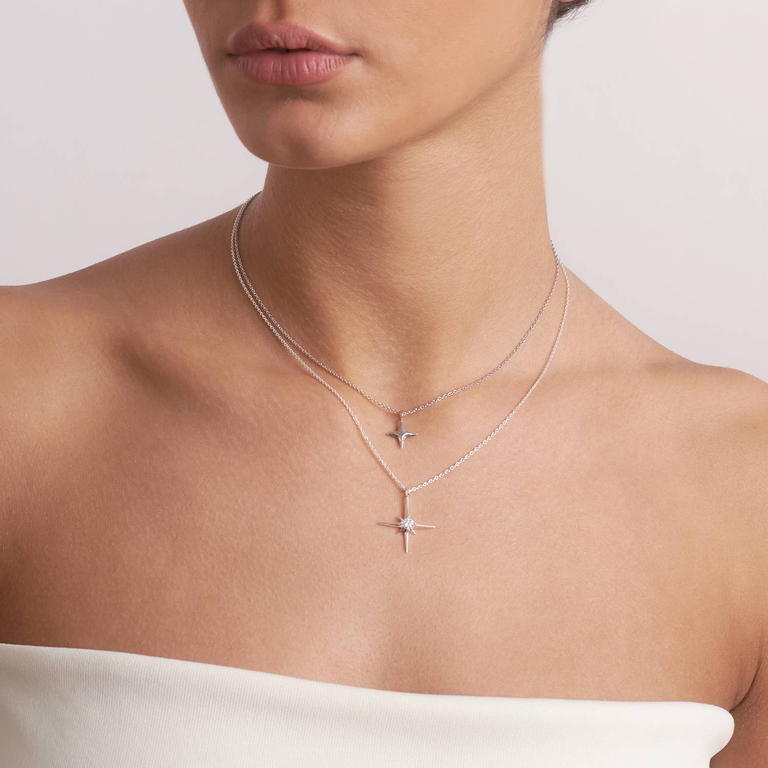 Northern Star Necklace - Silver - Oak & Luna