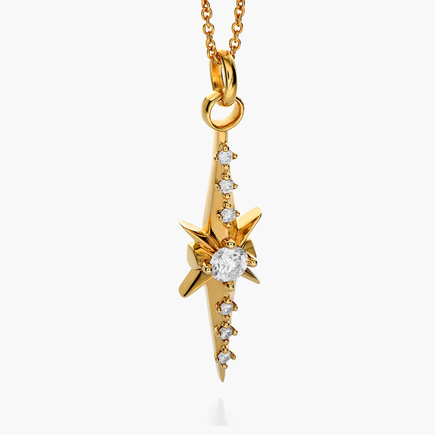 Northern Star trail Necklace with  Diamonds- Gold Vermeil product photo
