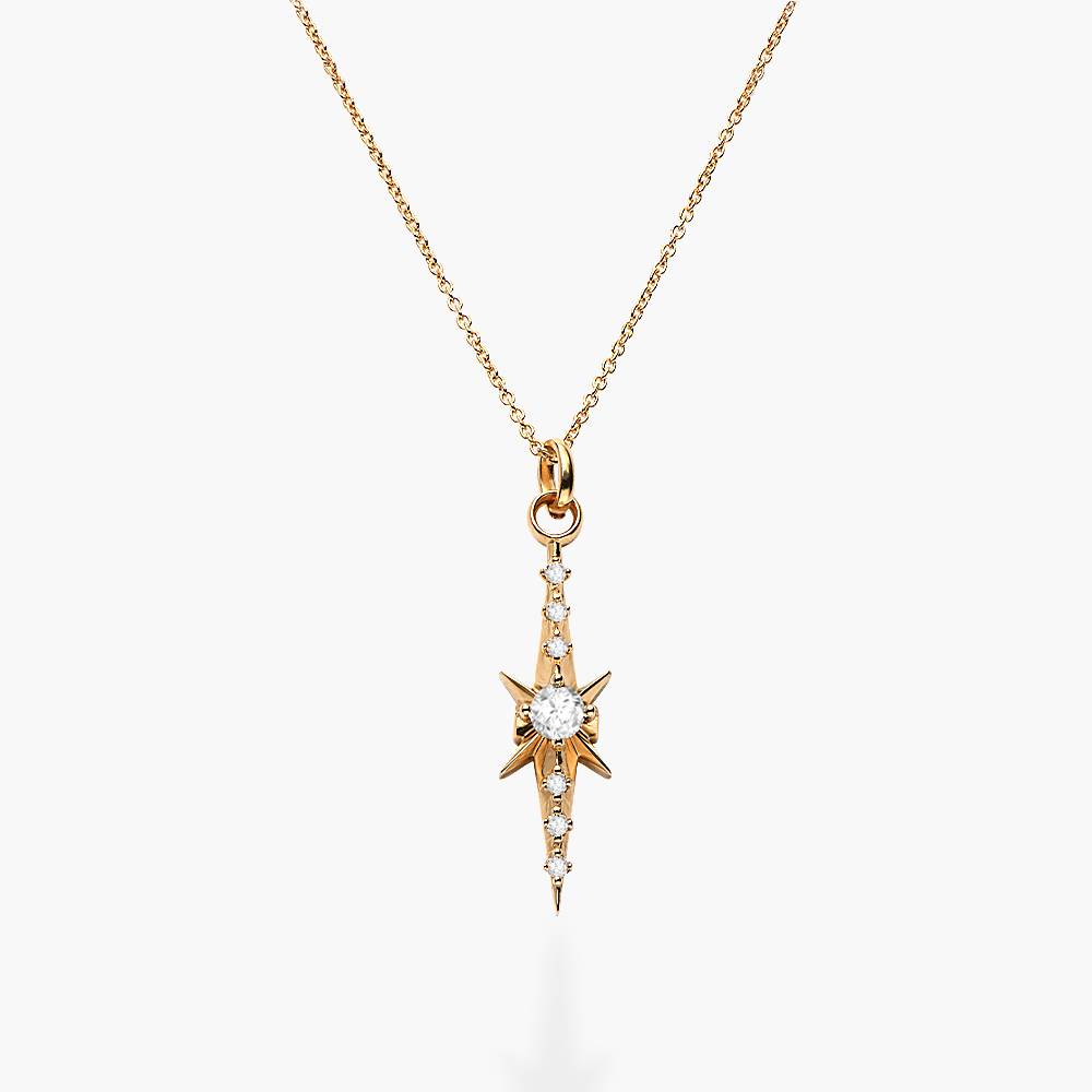 Northern Star trail Necklace with  Diamonds- Gold Vermeil-4 product photo