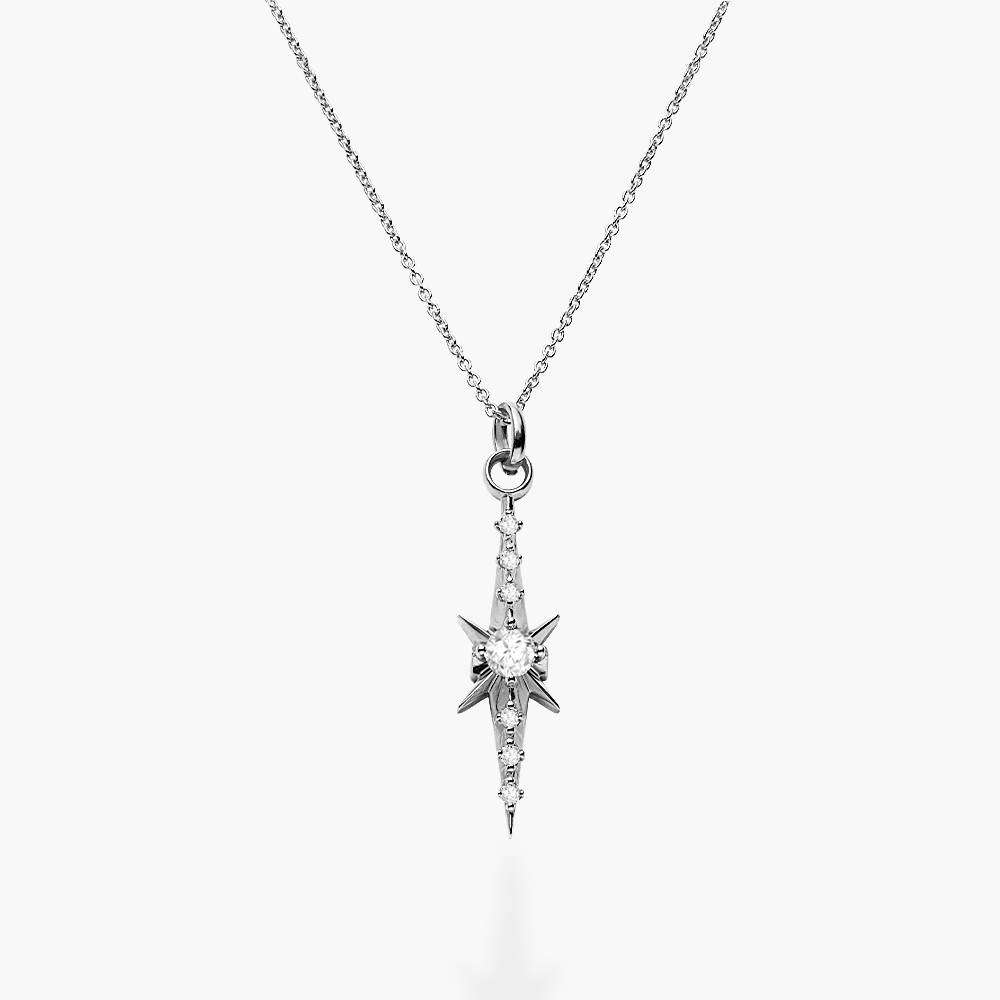 Northern Star trail Necklace with  Diamonds- Silver-2 product photo